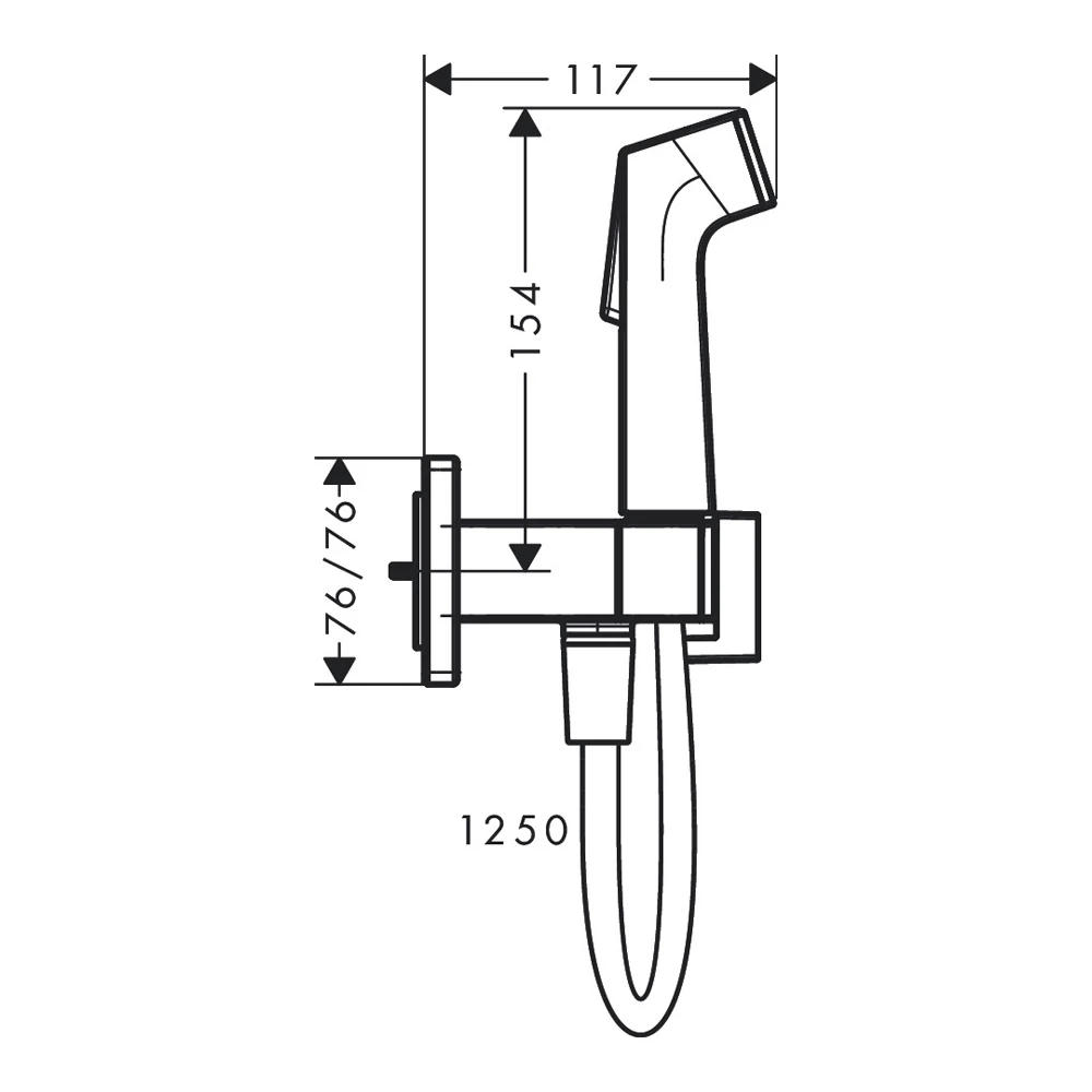 Чертеж Гигиенический душ hansgrohe Bidette E 29233000