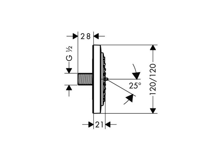 Чертеж Душевая форсунка hansgrohe PuraVida 28430400