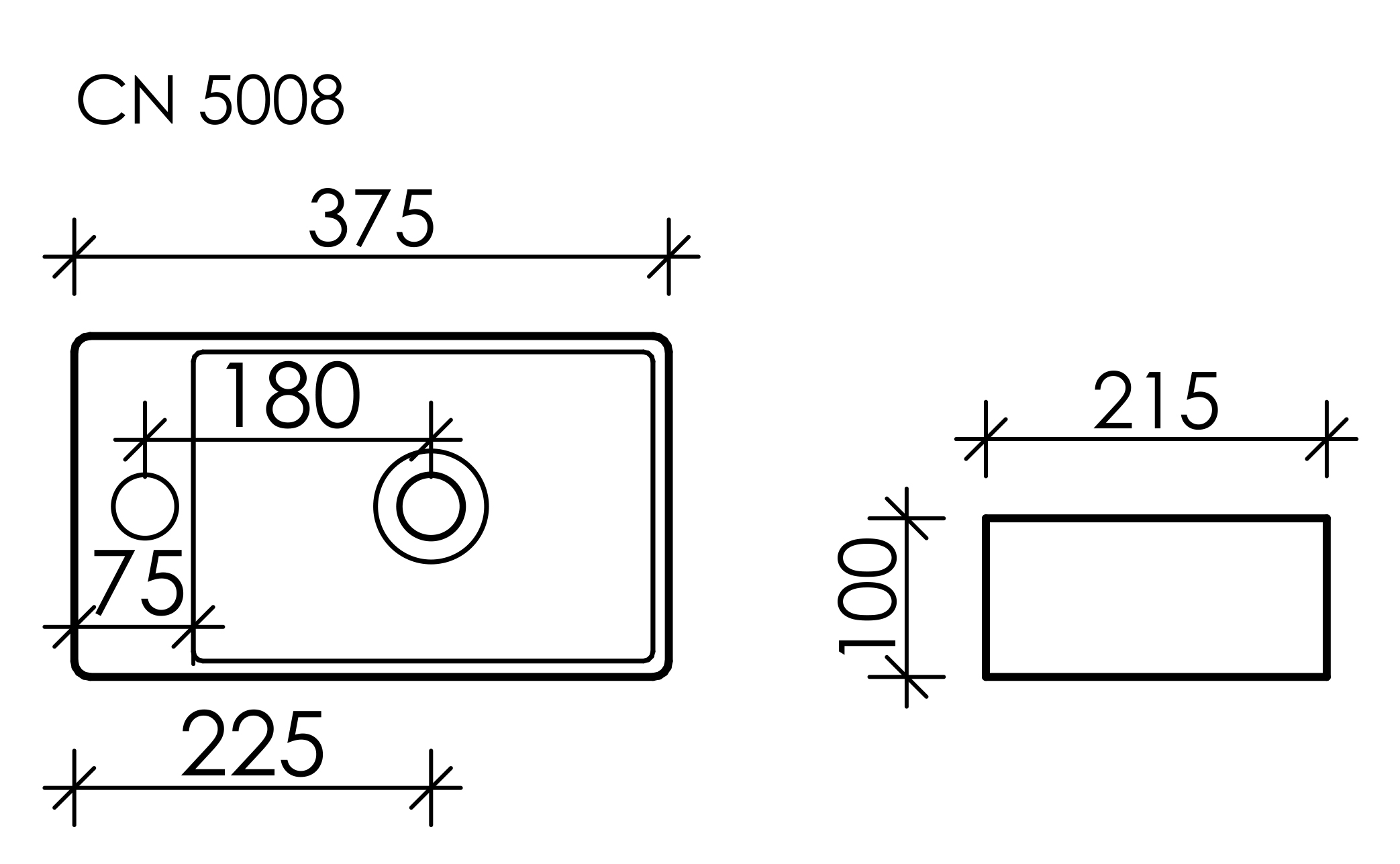 Чертеж Раковина Ceramica Nova Element CN5008