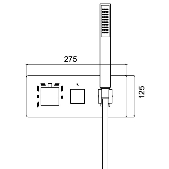 Чертеж Смеситель с гигиеническим душем RGW Shower Panels SP-44-01 21140544-11 с термостатом