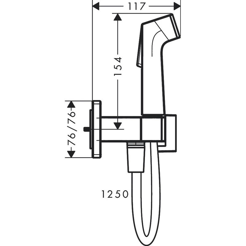 Чертеж Гигиенический душ hansgrohe Bidette E 29233670