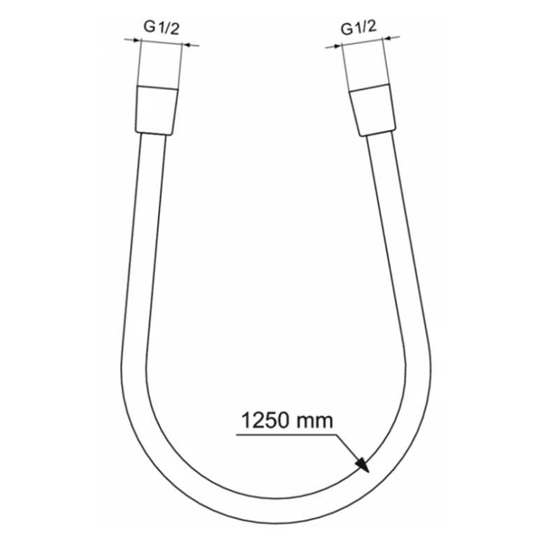 Чертеж Душевой шланг Ideal Standard Idealrain BE125XG, черный