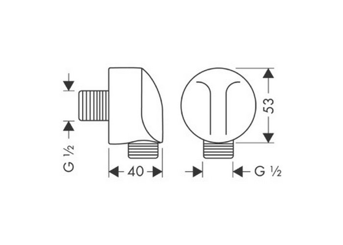 Чертеж Подключение для шланга hansgrohe Fixfit 27454000