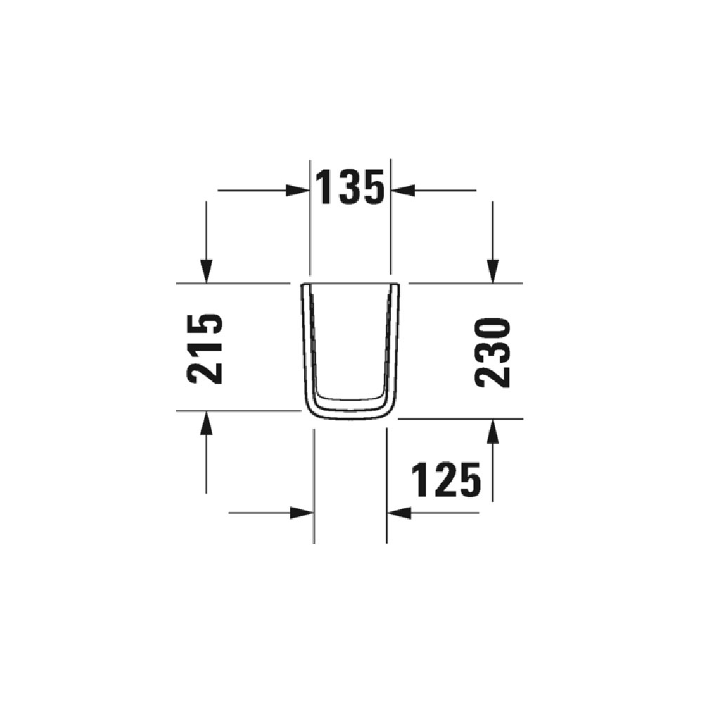 Чертеж Полупьедестал для раковины Duravit ME by Starck 0858410000