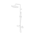 Душевая стойка Gattoni Circle Two KIT/TS60BO с термостатом, белая матовая