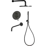 Душевой комплект Paffoni Light KITLIG019NO141 черный матовый