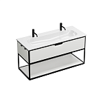Тумба с раковиной Burgbad Vry 123 SGUK123F6019GO253C001*2 белая матовая