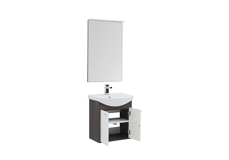 Комплект мебели Aquanet Грейс 60 (198803), Дуб кантенбери/белый (Тумба+раковина+зеркало)