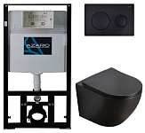 Унитаз с инсталляцией Azario Grado AZ-8010-1000+AZ-8200-0013+AZ-0046-MB SP черный матовый