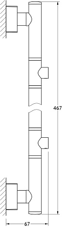 Штанга для 2-х аксессуаров 47 cm FBS Esperado ESP 077