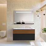 Тумба с раковиной Burgbad Fiumo 122 SFXN122F3958FOT52G0200C0001*1 тик корица/матовый графит