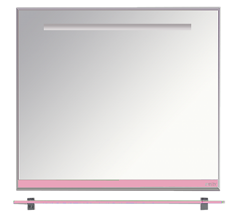 Зеркало с полочкой Misty Джулия Л-Джу03090-1210, розовое стекло