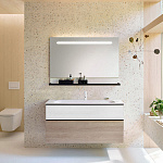 Тумба с раковиной Burgbad Fiumo 122 SFXN122F3959FOT02G0200C0001*1 кашемировый дуб/белый матовый