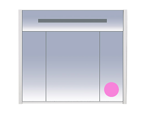 Шкаф зеркальный Misty Джулия Л-Джу04090-1210, розовое стекло