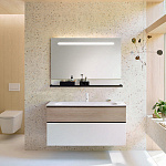 Тумба с раковиной Burgbad Fiumo 122 SFXN122F3956FOT45G0200C0001*1 белый матовый/кашемировый дуб