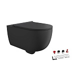 Подвесной унитаз с крышкой и сиденьем Alice Unica 32240108SET чёрный матовый